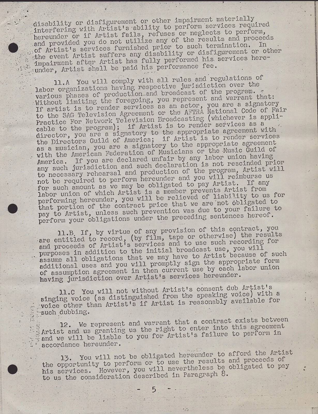 Tony Bennett — TONY BENNETT - DOCUMENT DOUBLE SIGNED 09/26/1969, image 5