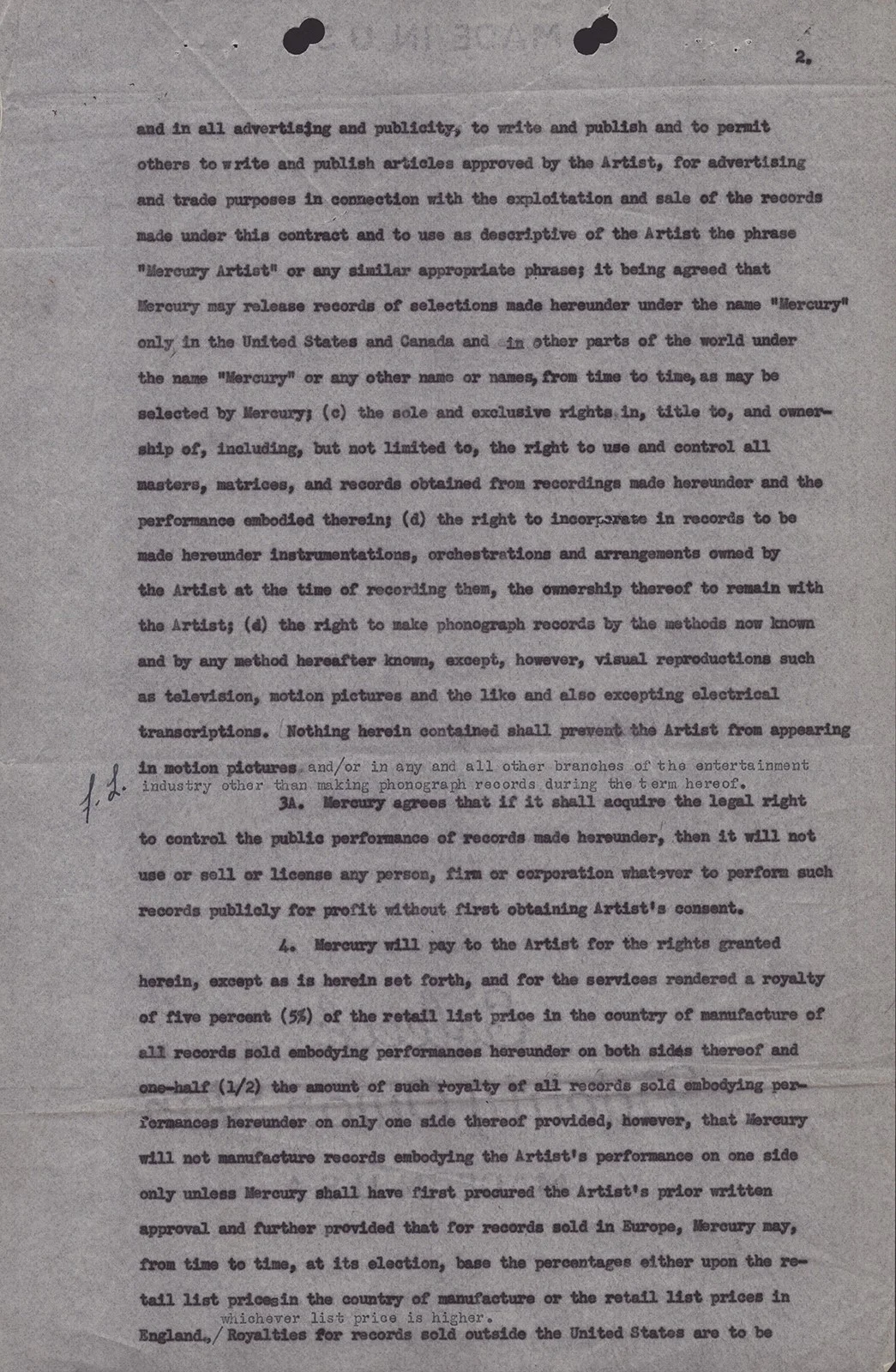 Frances Langford — FRANCES LANGFORD - CONTRACT SIGNED 06/29/1946, image 2