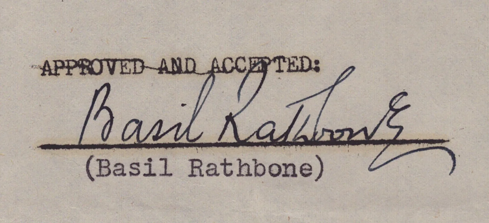 Basil Rathbone — BASIL RATHBONE - DOCUMENT SIGNED 04/12/1946, image 3