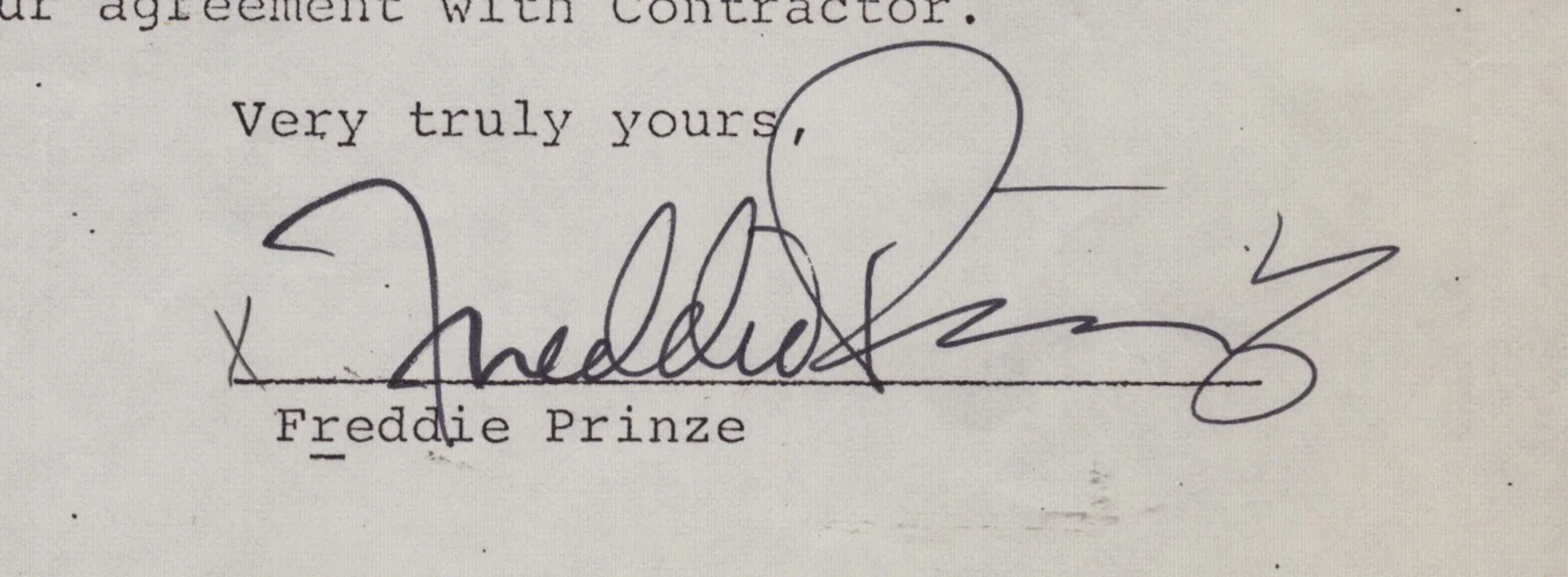 Freddie Prinze — FREDDIE PRINZE - CONTRACT SIGNED, image 2