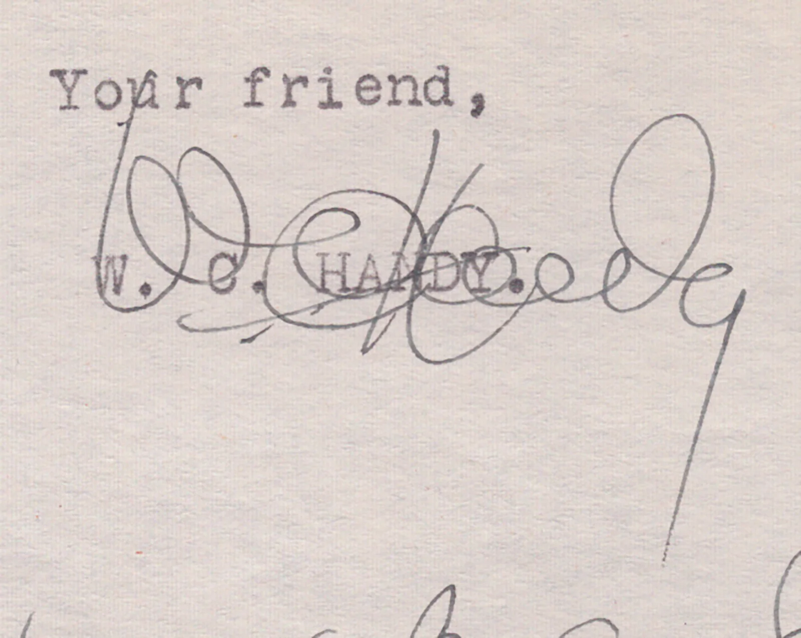 W.C. Handy — W.C. HANDY - TYPED LETTER SIGNED 01/07/1944, image 2