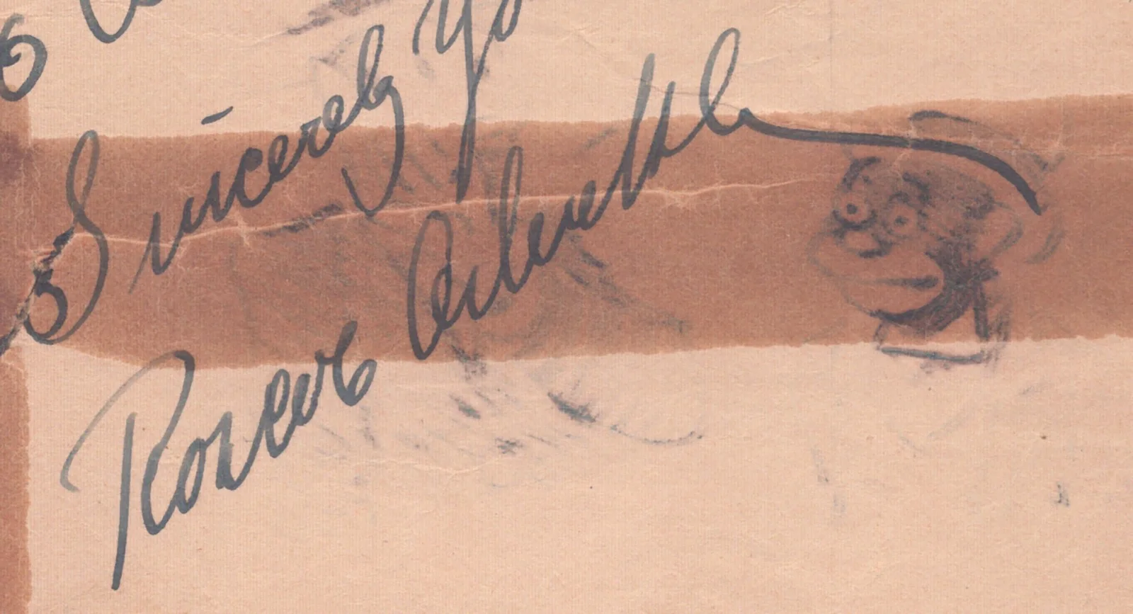 Roscoe Arbuckle, Ken Kling — ROSCOE "FATTY" ARBUCKLE - AUTOGRAPH NOTE SIGNED CO-SIGNED BY: KEN KLING, image 2