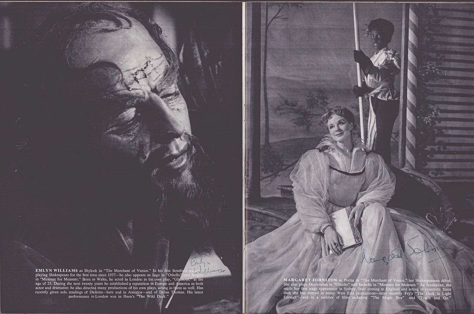 Emlyn Williams, Emrys James, Peter Cellier, Toby Robertson — EMLYN WILLIAMS - PROGRAM SIGNED CIRCA 1956 WITH CO-SIGNERS, image 3