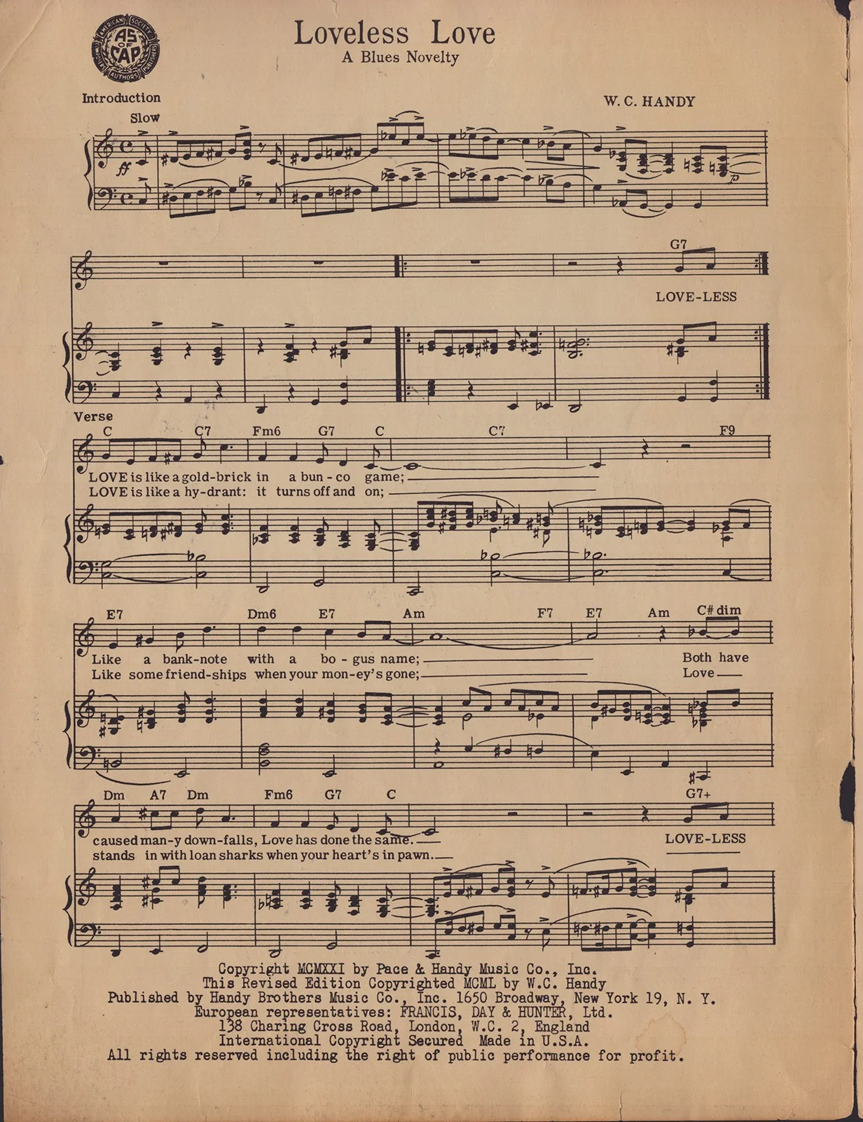W.C. Handy — W.C. HANDY - INSCRIBED SHEET MUSIC SIGNED 1950, image 3