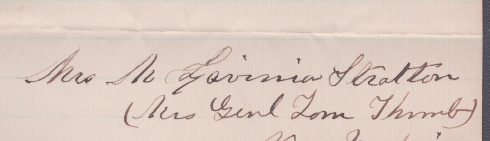 Lavinia Stratton — LAVINIA (MRS. TOM THUMB) STRATTON - SIGNATURE(S) 03/14/1885, изображение 2