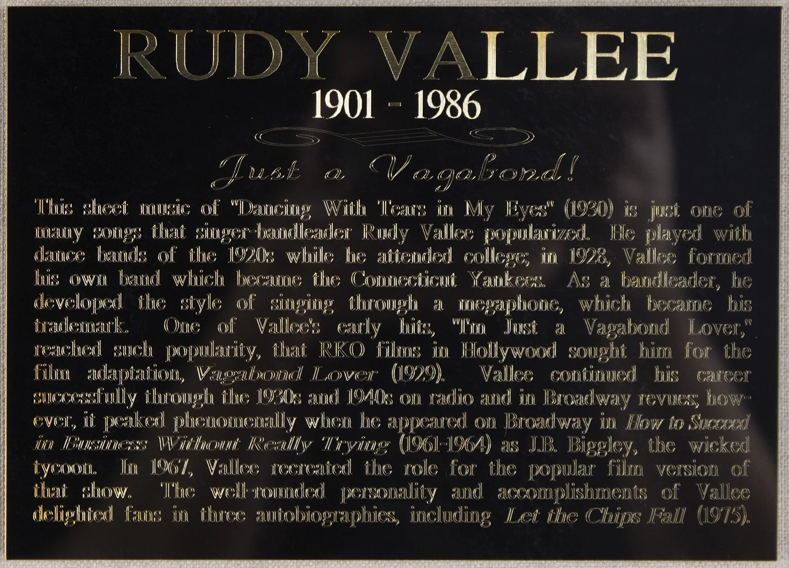 Rudy Vallee — RUDY VALLEE - AUTOGRAPH, image 5