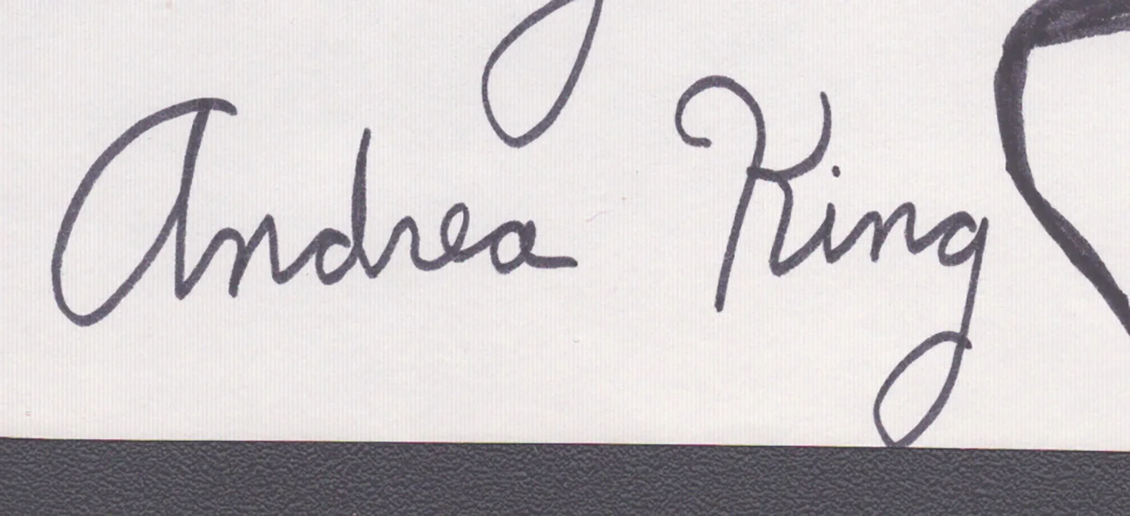 Andrea King — ANDREA KING - SELF-CARICATURE SIGNED 1983, image 2