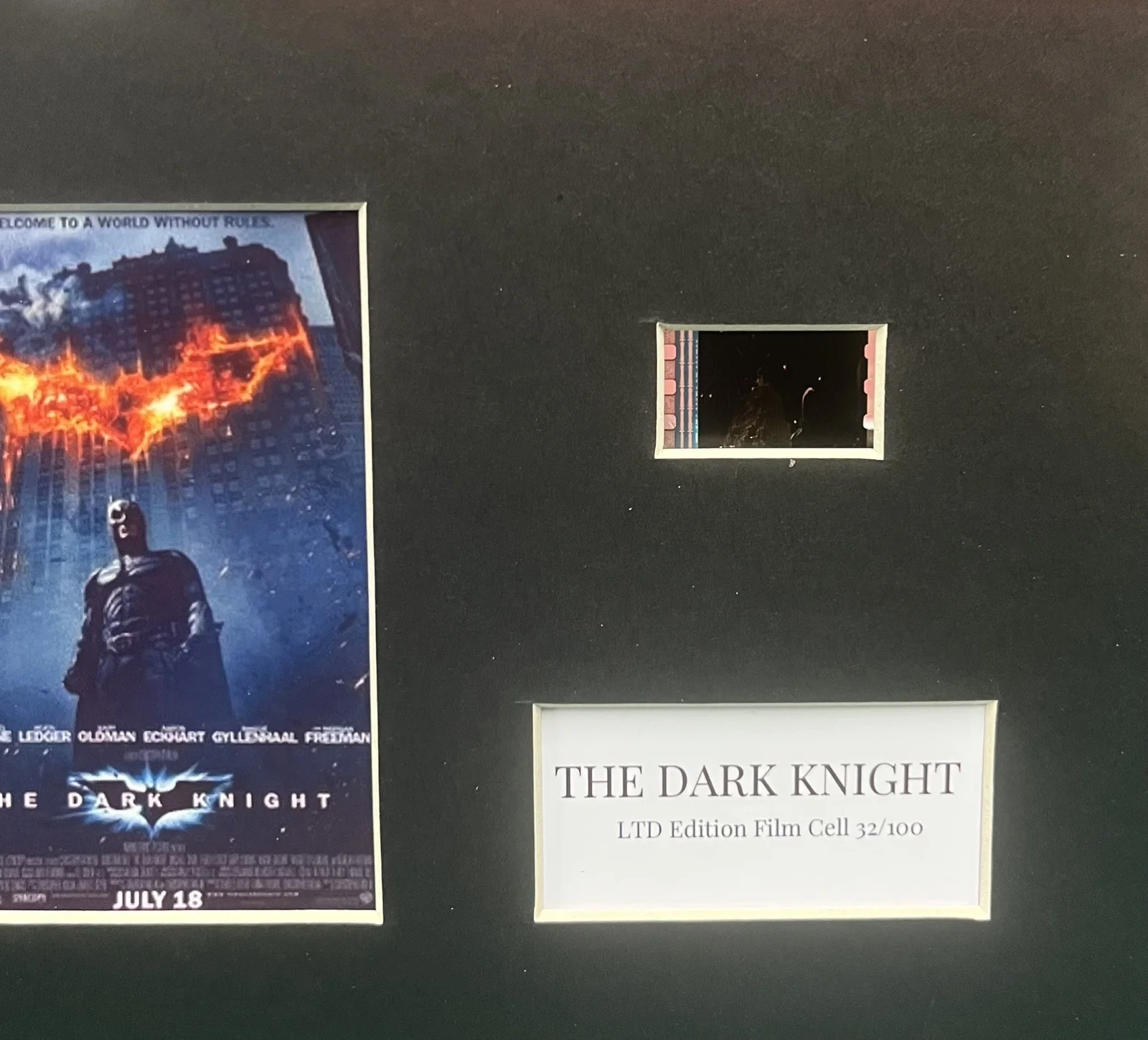THE DARK KNIGHT. 35mm Film Cell Mounted Display, image 3