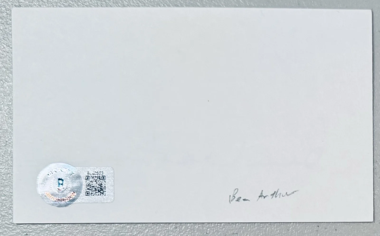 Bea Arthur Signed Autographed 3x5 Card BAS Beckett Cert Golden Girls, изображение 2