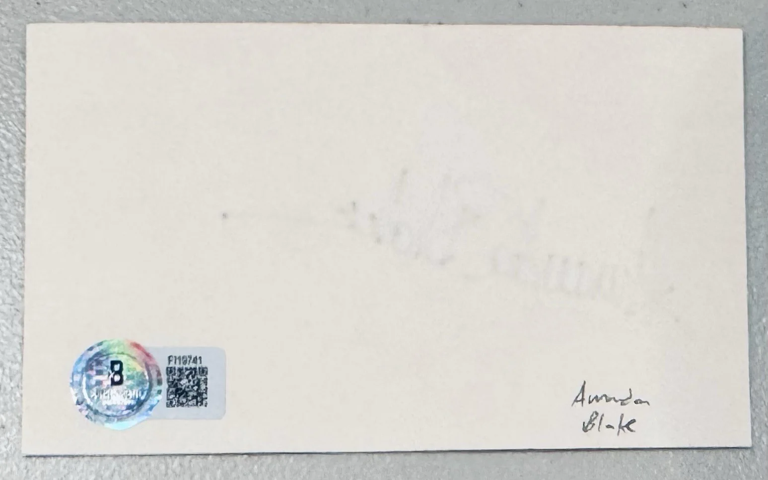Amanda Blake Signed Autographed 3x5 Card BAS Beckett Cert Gunsmoke Kitty, image 2