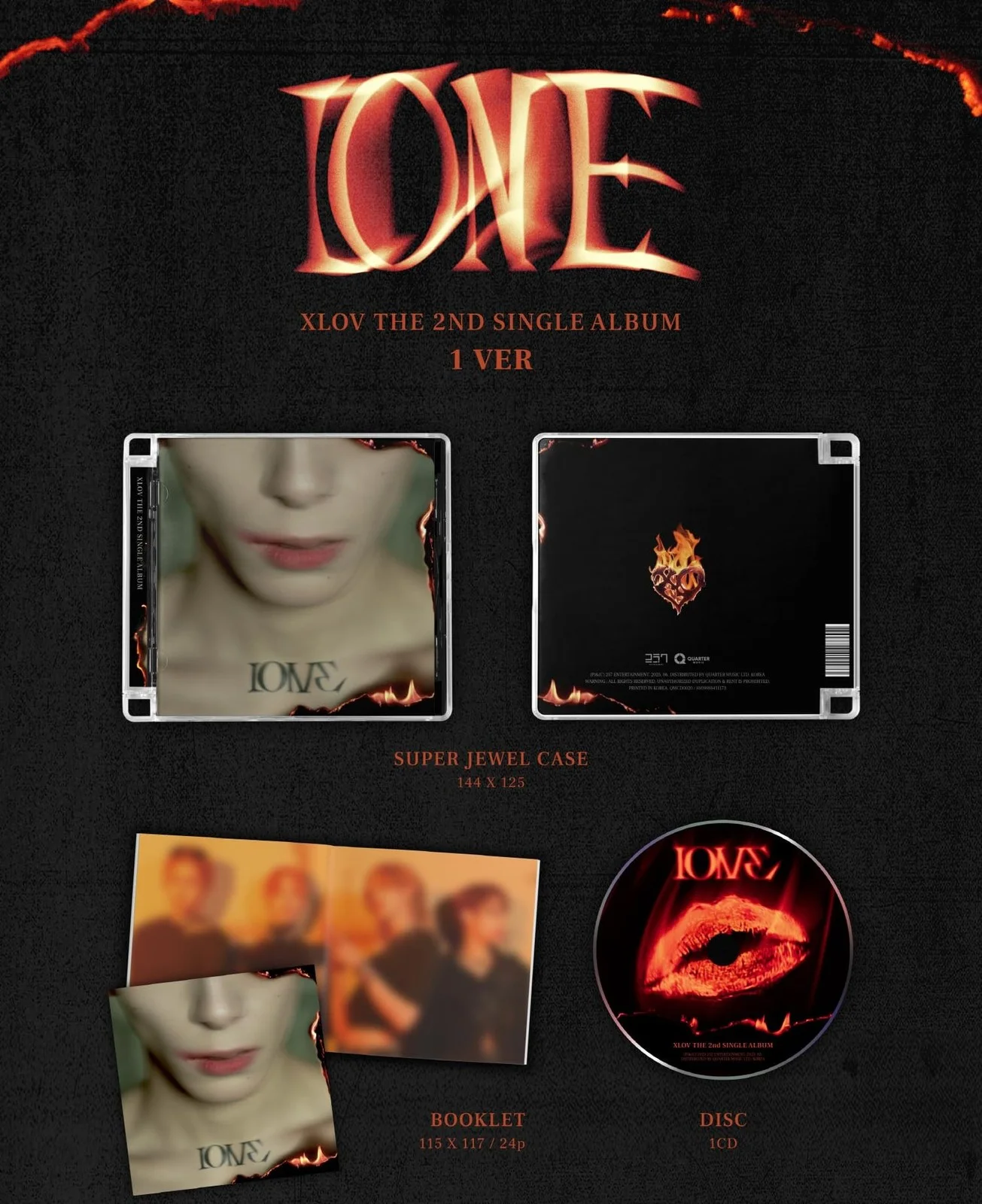 XLOV I ONE 2nd Single Album Case Random Version CD+24p Booklet+4p Lyrics+1ea ..., image 2