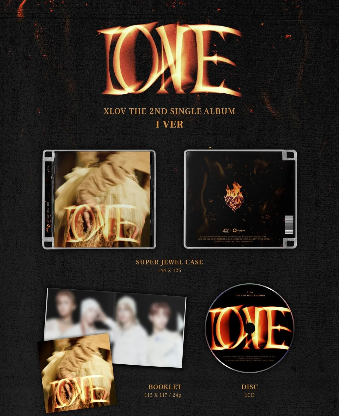 XLOV I ONE 2nd Single Album Case Random Version CD+24p Booklet+4p Lyrics+1ea ..., image 4