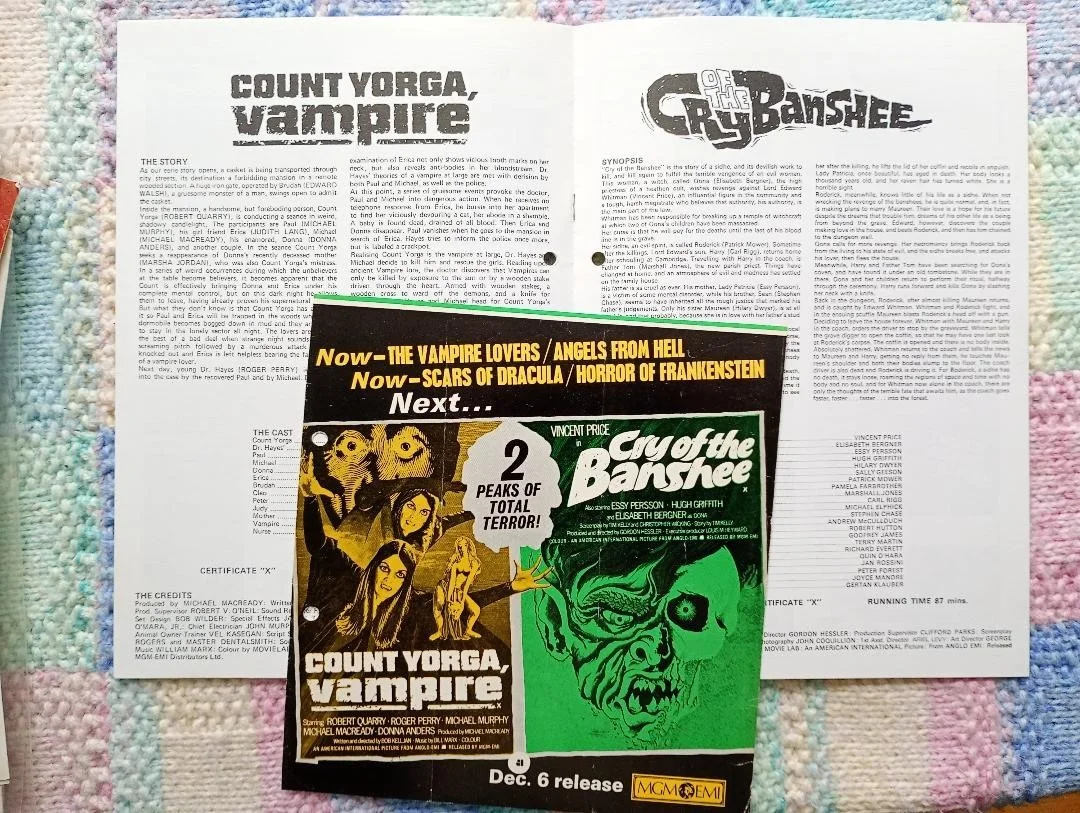 COUNT YORGA VAMPIRE / CRY OF THE BANSHEE pressbook, image 3
