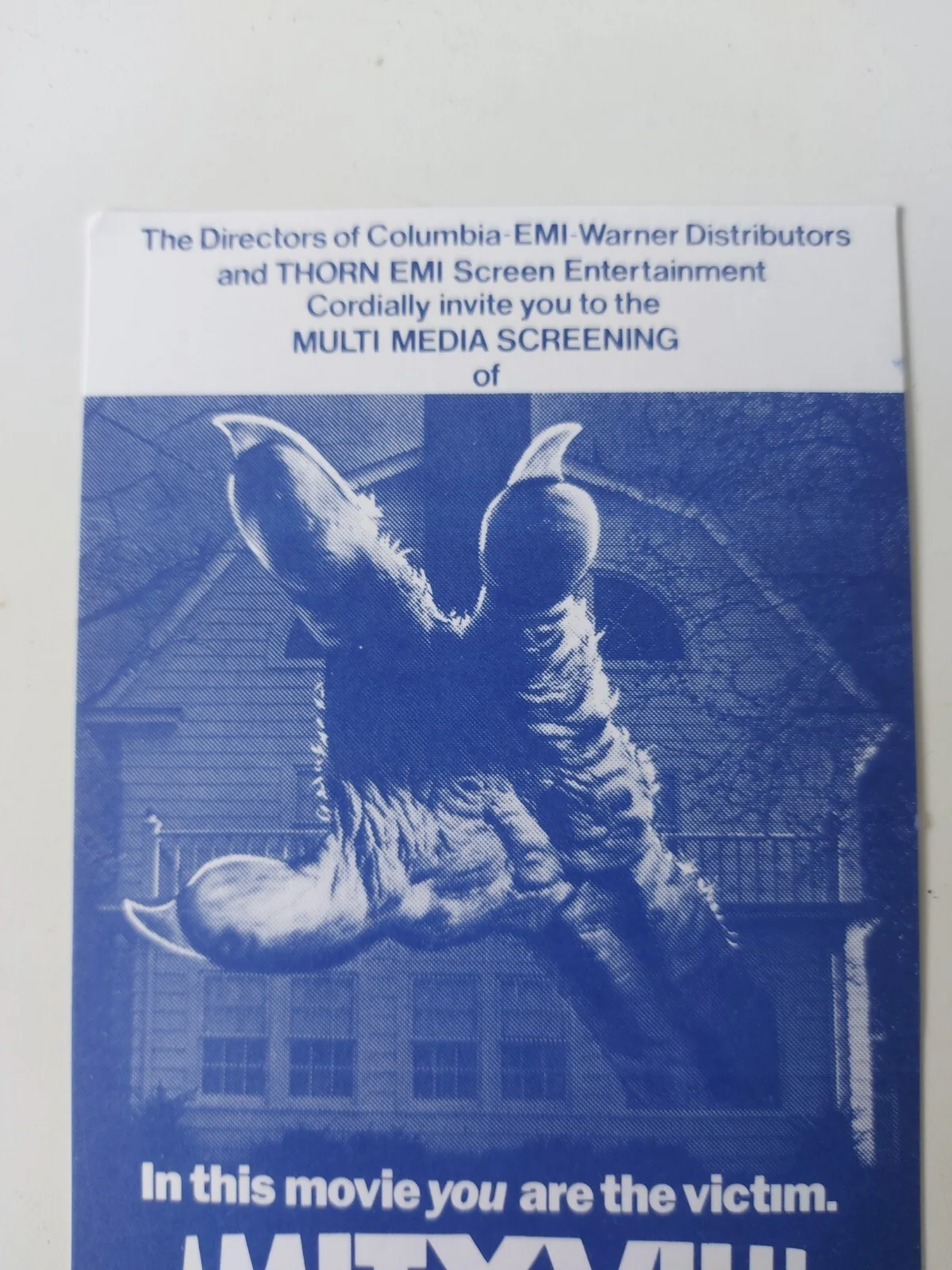 Amityville 3D UK 1983 Multi Media Screening Ticket Rare, image 4