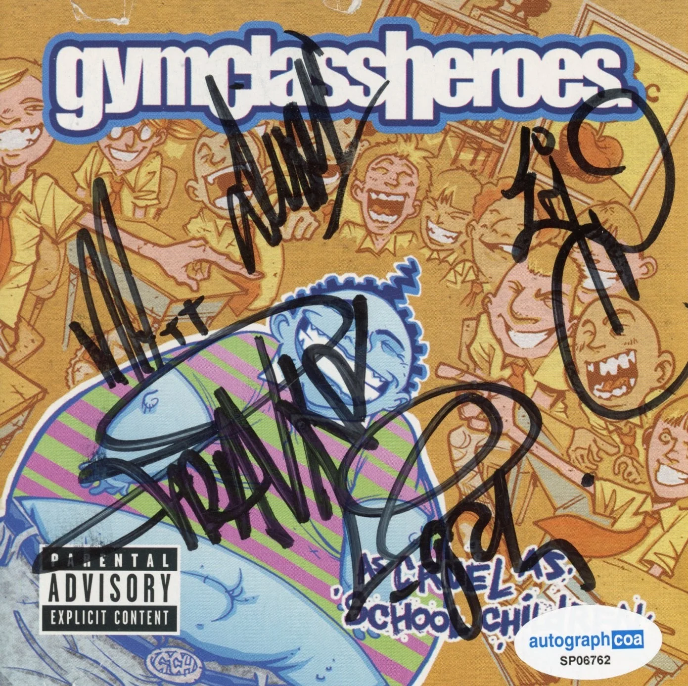 Gym Class Heroes Signed As Cruel As School Children CD Framed Travie McCoy ACOA, image 2