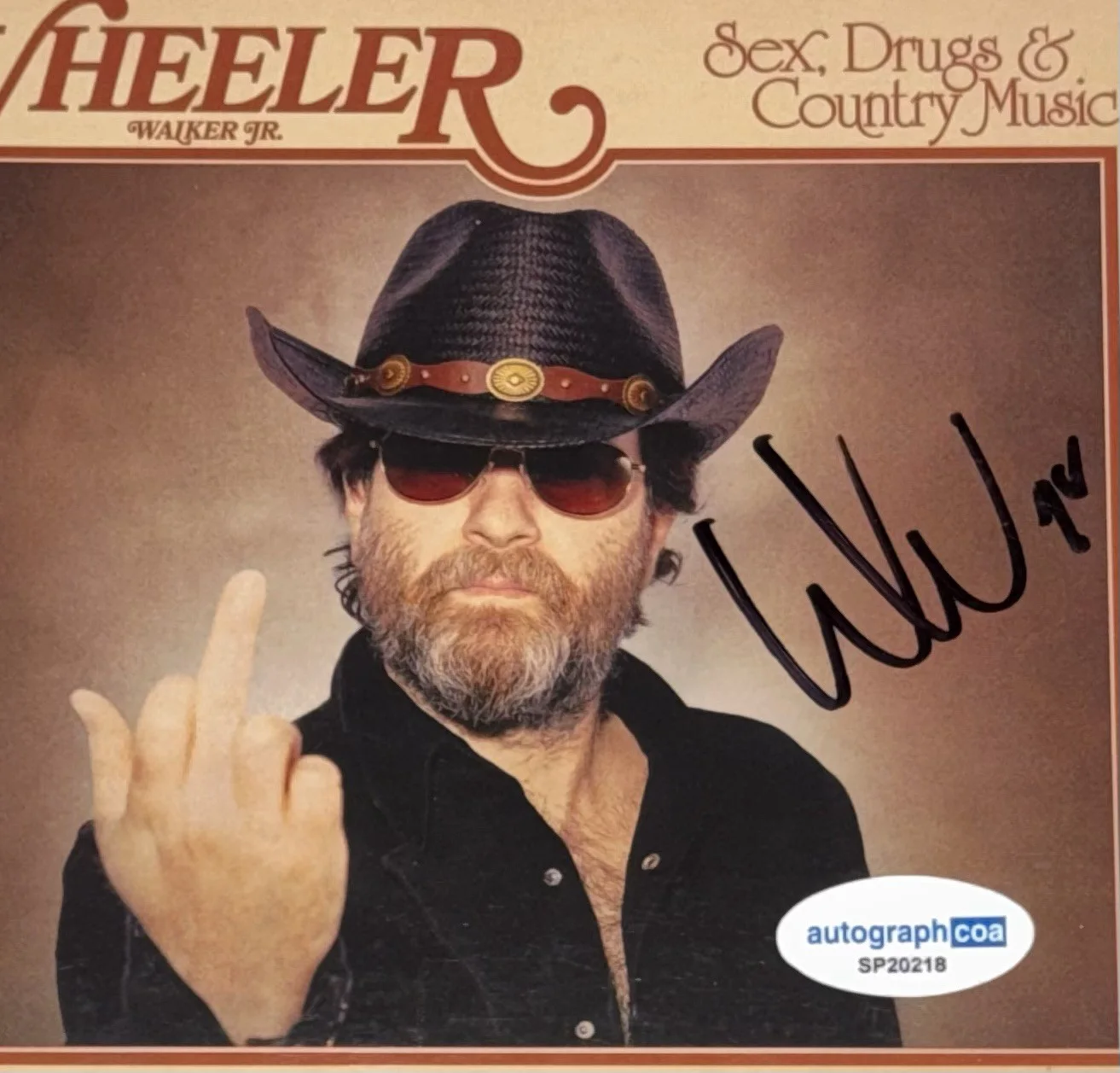 Wheeler Walker Jr. Signed Autograph Sex, Drugs & Country Music CD Framed ACOA, изображение 2