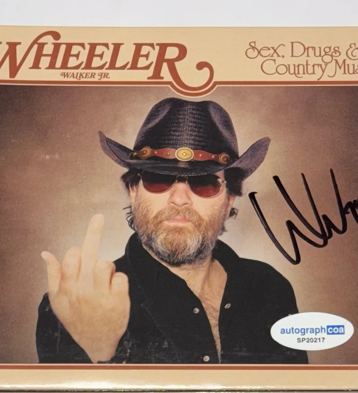 Wheeler Walker Jr. Signed Autograph Sex, Drugs & Country Music CD Framed ACOA, изображение 3