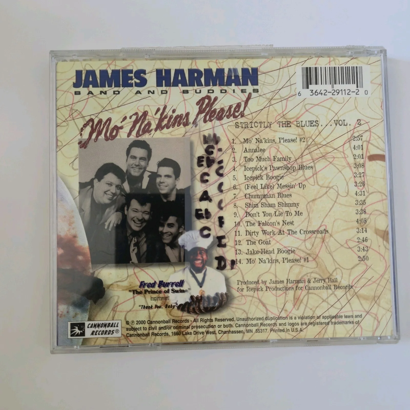 James Harman Band – Mo’ Napkins Please CD | Signed | Strictly the Blues Vol. 2, изображение 2