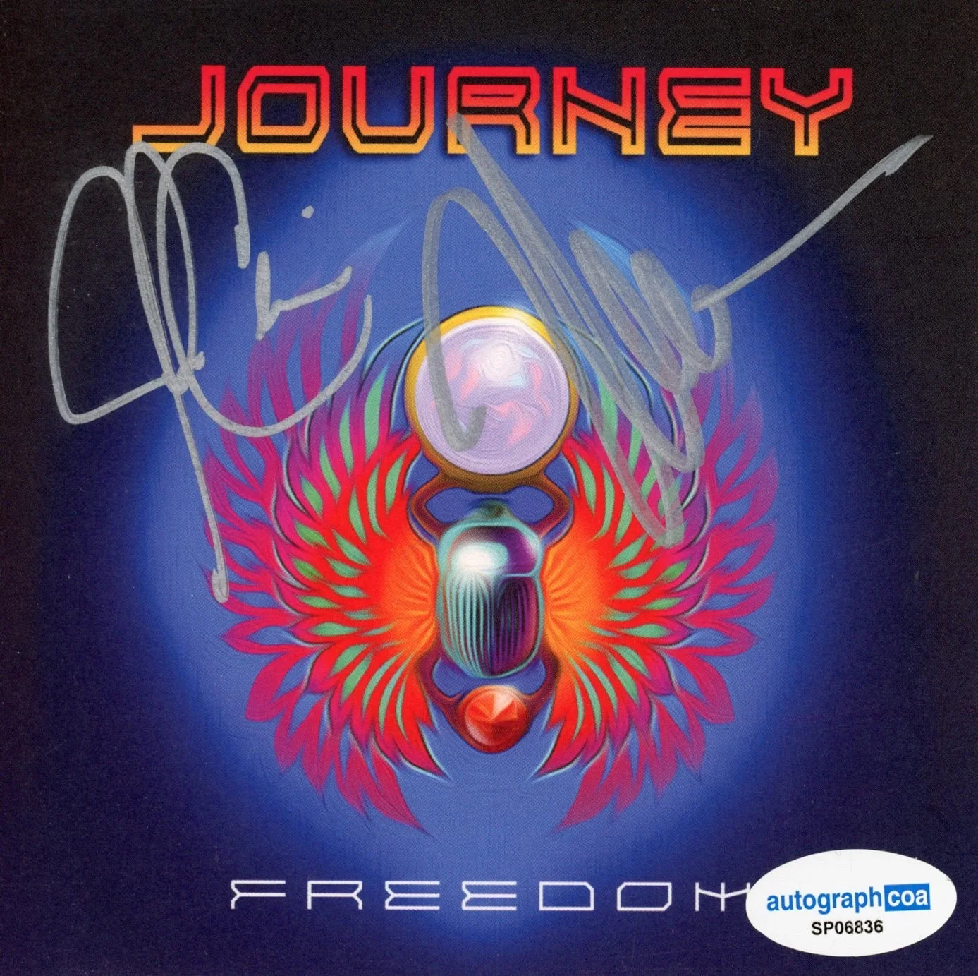 Journey Band Signed Autograph Freedom CD Framed Neal Schon & Jonathan Cain ACOA, изображение 3
