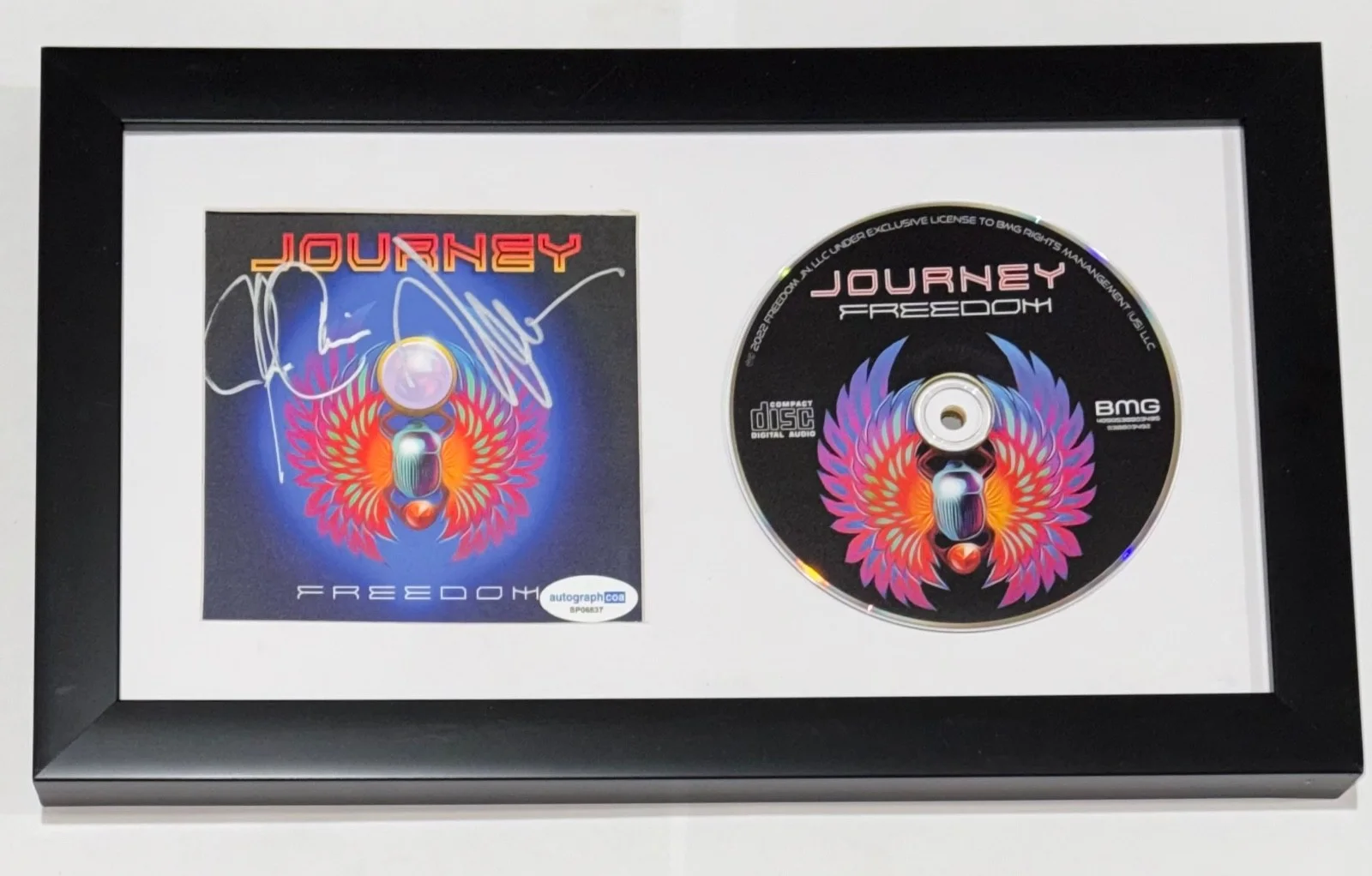 Journey Band Signed Autograph Freedom CD Framed Neal Schon & Jonathan Cain ACOA, изображение 5