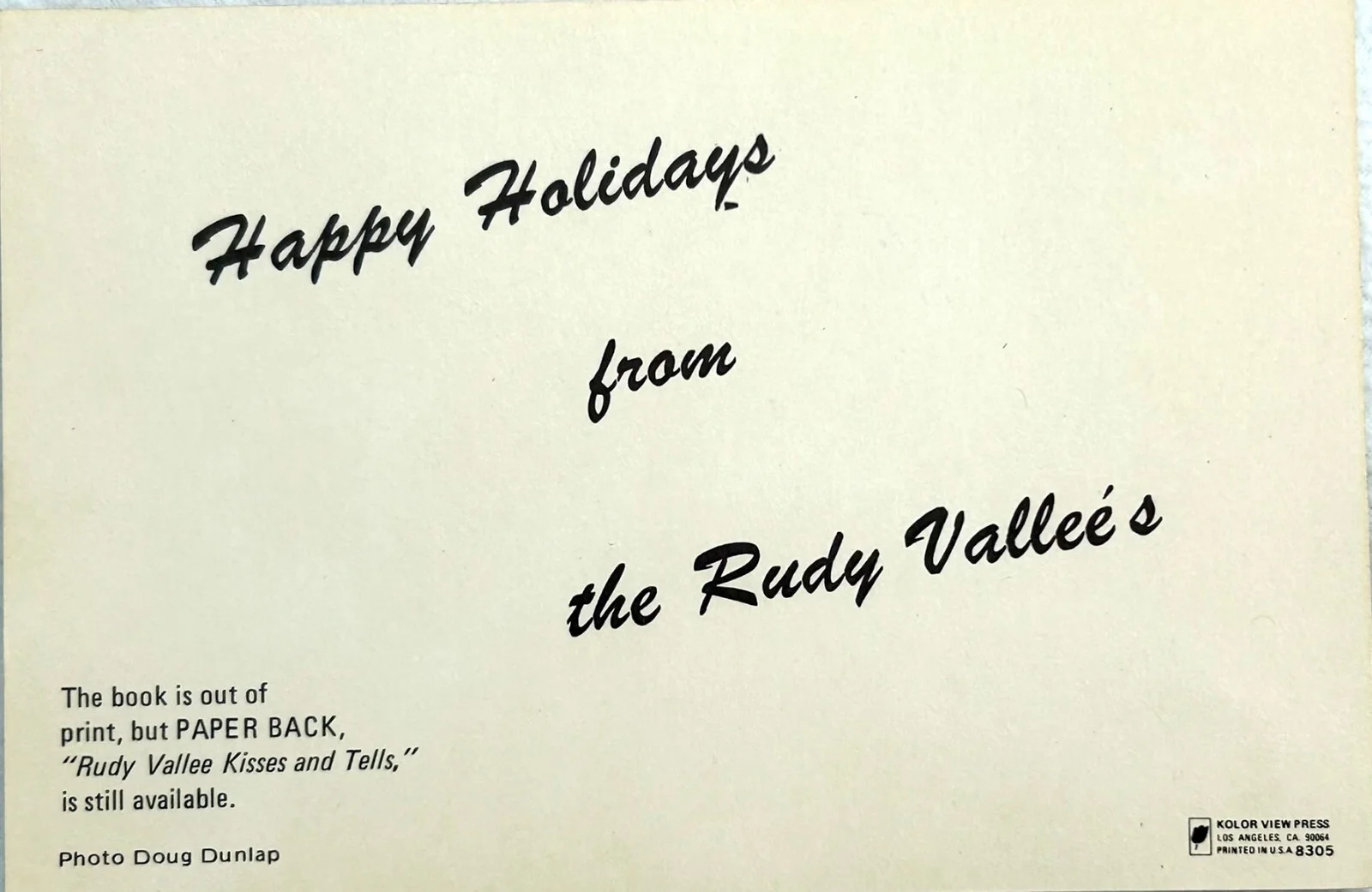 Rudy Vallee — RUDY VALLEE Hand Signed Autograph - 6.25"x 4.25", image 5