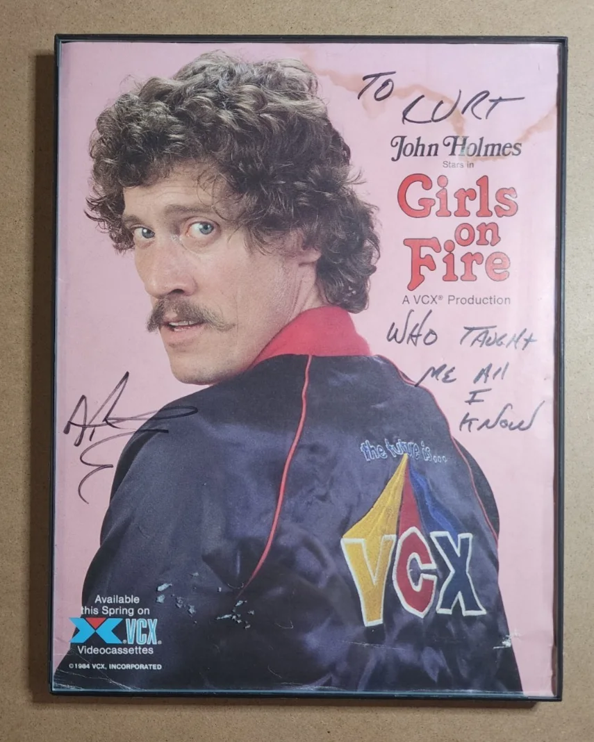 JOHN HOLMES - Rare Hand SIGNED / Autographed Vintage Photo - GIRLS ON FIRE, изображение 2