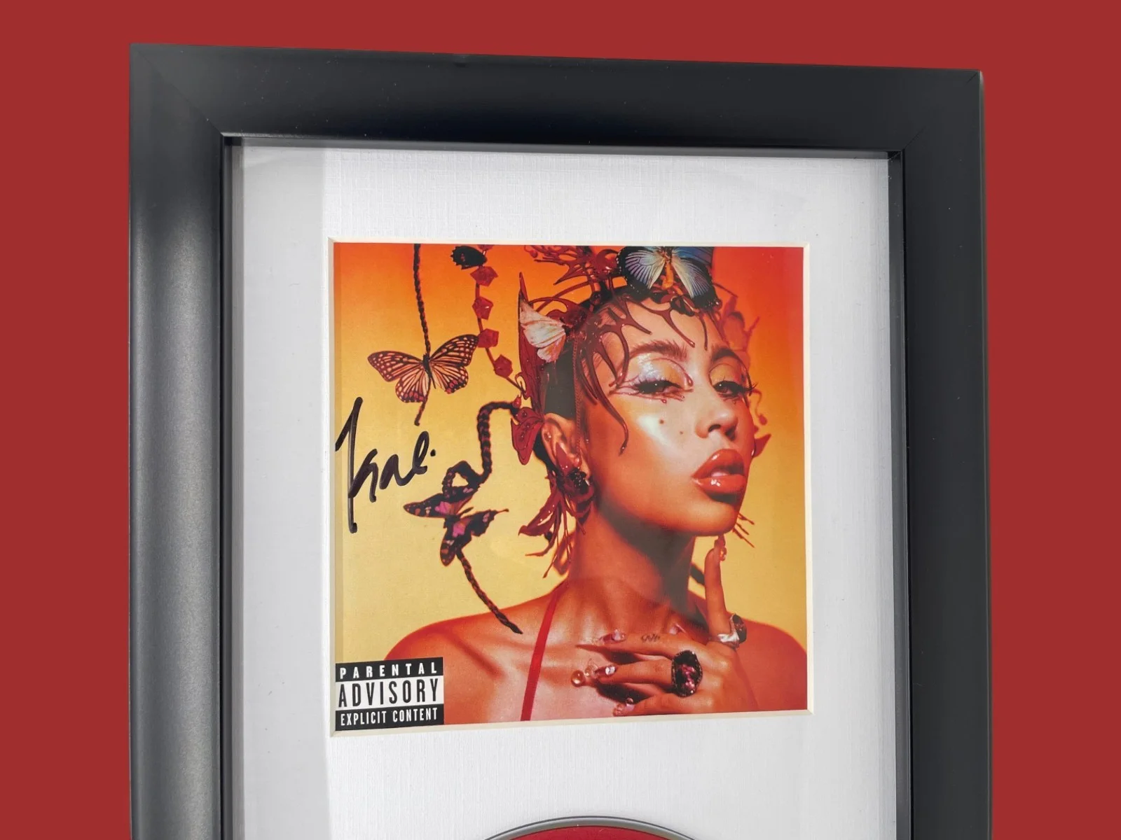 Kali Uchis Signed Red Moon in Venus Framed CD Autograph, image 2