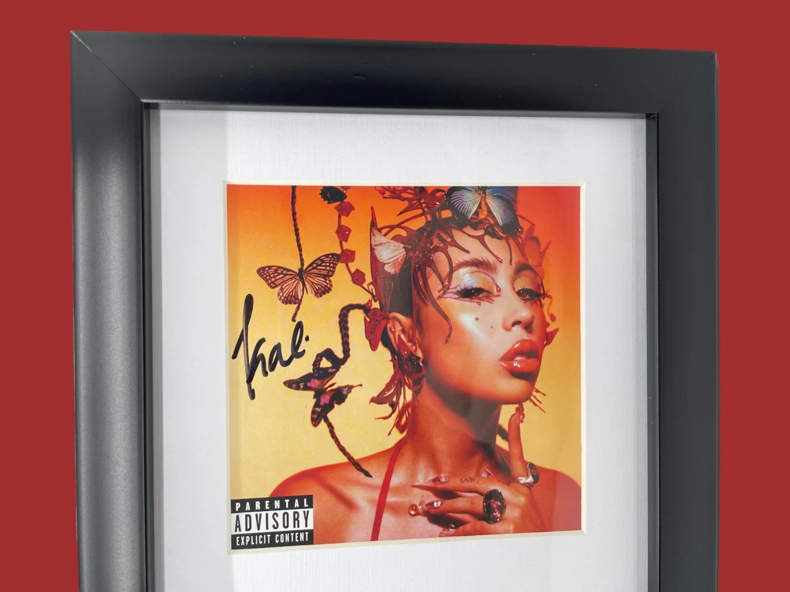 Kali Uchis Signed Red Moon in Venus Framed CD Autograph, image 2