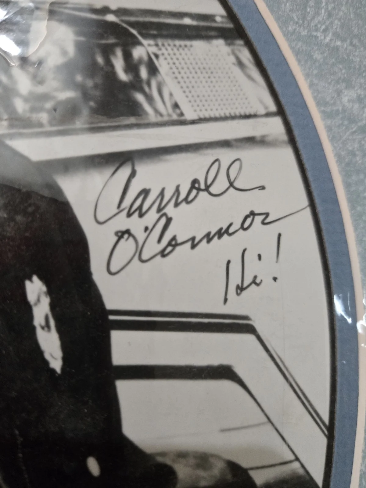 Carroll O’Connor Signed BW Mated Photo, image 3