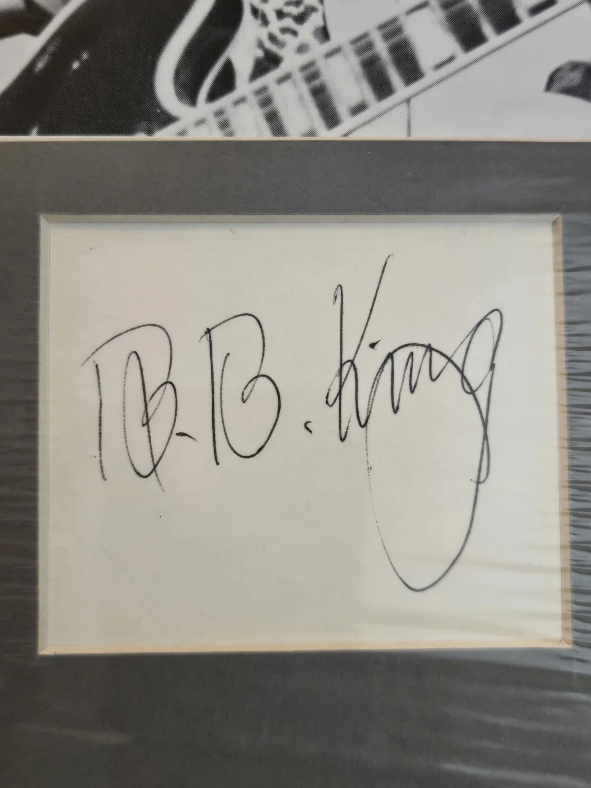 B.B. KING Autographed Signed Black & White Mated Rare, image 2
