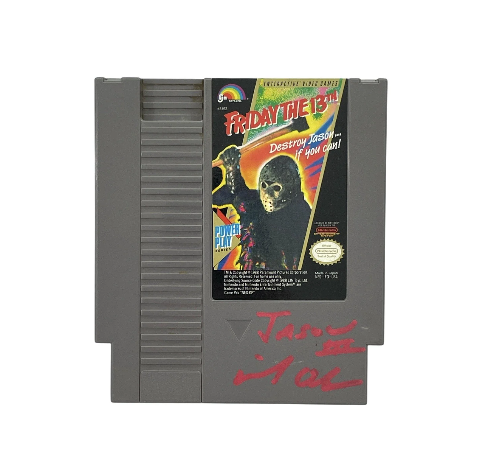 Mike DeLuna — Friday the 13th Signed Nintendo Game Cartridge Mike DeLuna Jason Voorhees JSA, image 2