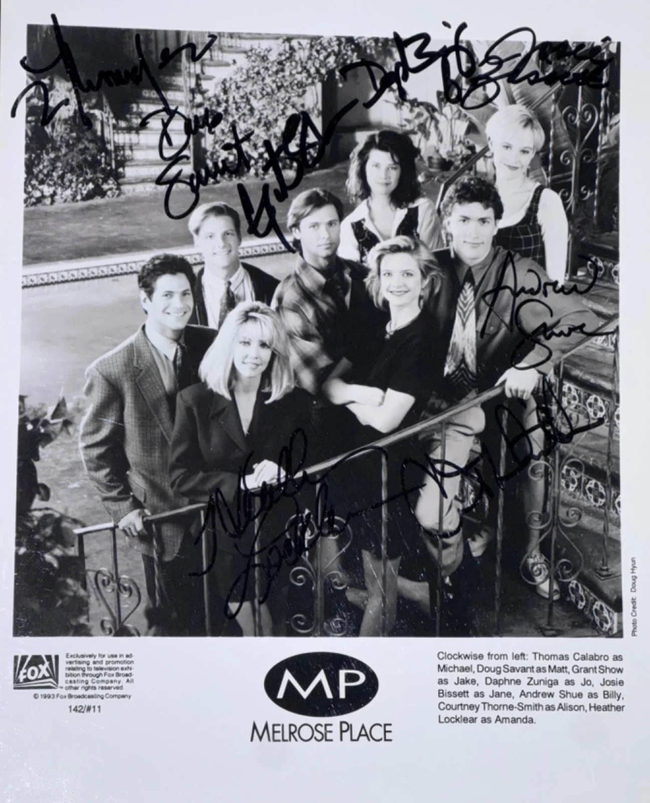 Heather Locklear — Melrose Place Cast by 8 w/ Heather Locklear Signed 8x10 Autograph Photo Auto JSA, image 3