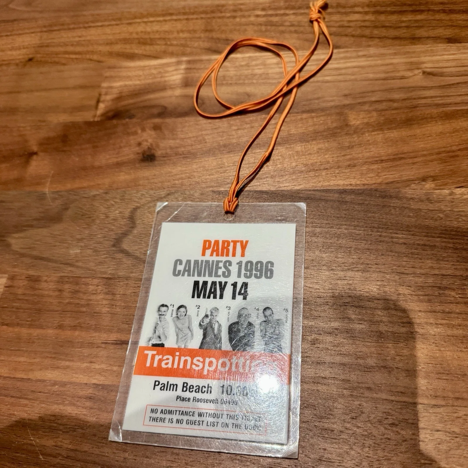 Trainspotting Cannes 1996 After Party Pass – Rare Britpop Oasis Era Memorabilia, изображение 3