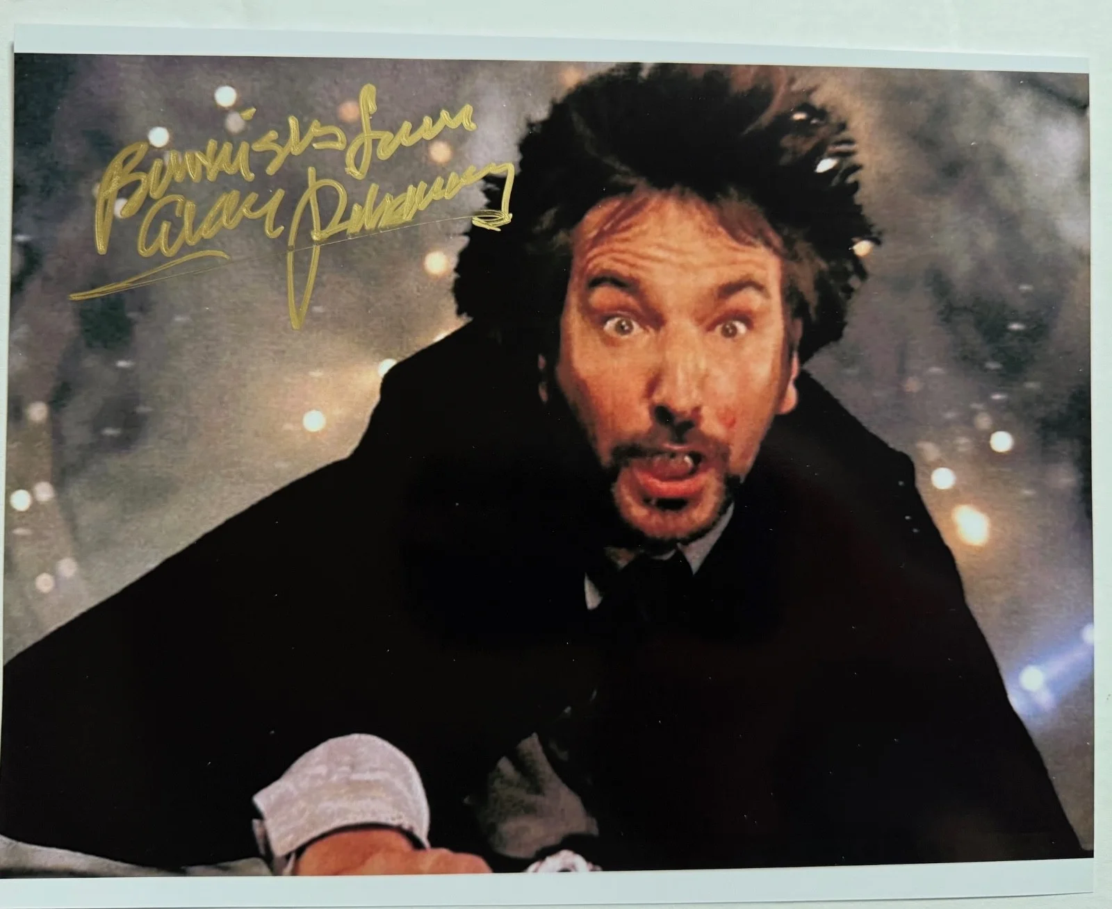 Alan Rickman — DIE HARD photo signed by ALAN RICKMAN Hans Gruber's Nakatomi Plaza Christmas