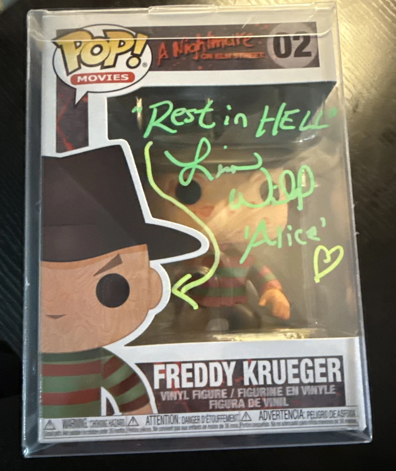 Lisa Wilcox — FREDDY KRUEGER Funko Pop Signed By Lisa Wilcox Alice Sketch SWAU