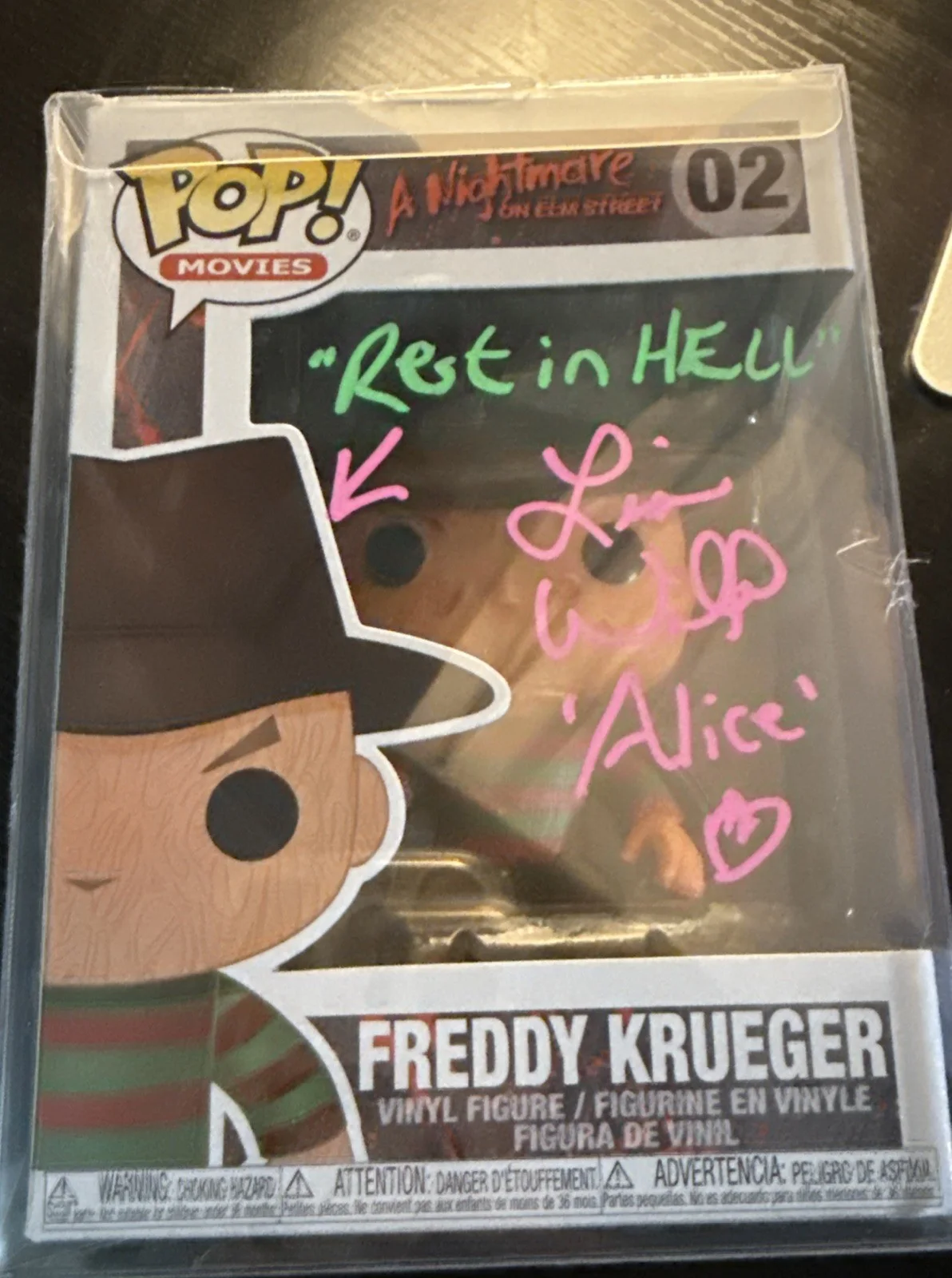 Lisa Wilcox — FREDDY KRUEGER Funko Pop Signed By Lisa Wilcox Alice Sketch SWAU