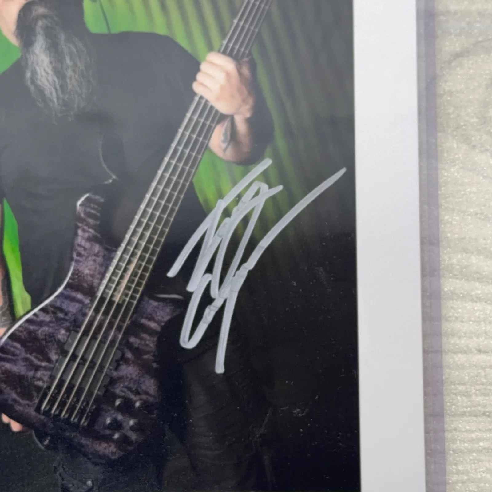 Tony Campos from Static-X Hand Signed 8x10 Photo Autograph ZON Guitars JSA COA, image 2