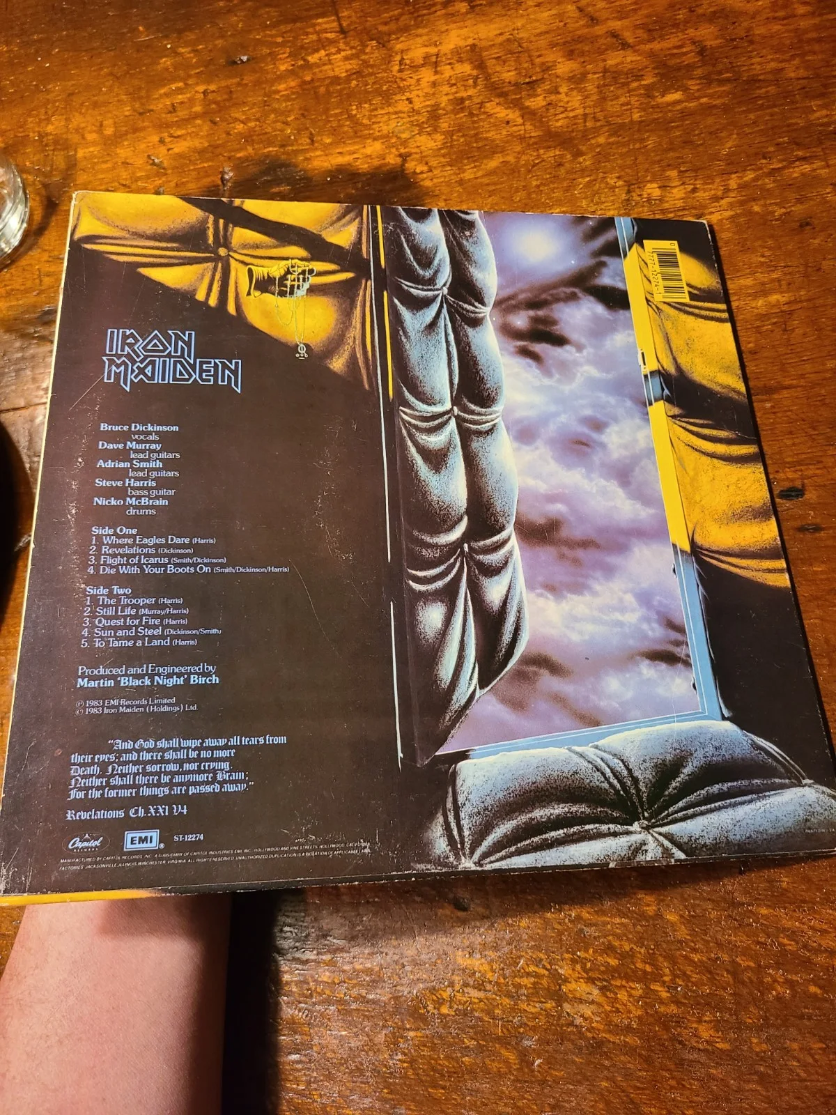 signed iron Maiden piece of mind promo record numbered signed Bruce Dickinson, изображение 2