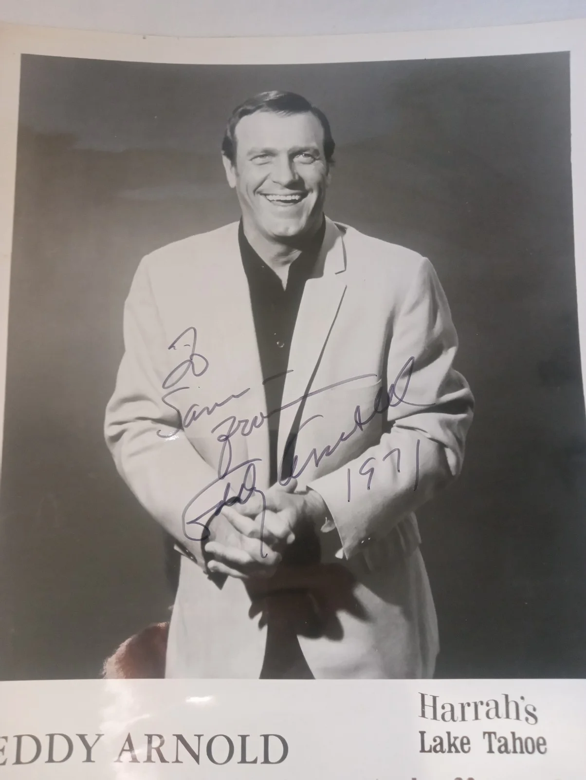 Eddy Arnold Autograph Photo 8x10 Country Musician Signed 1971 *FREE SHIPPING*, изображение 2