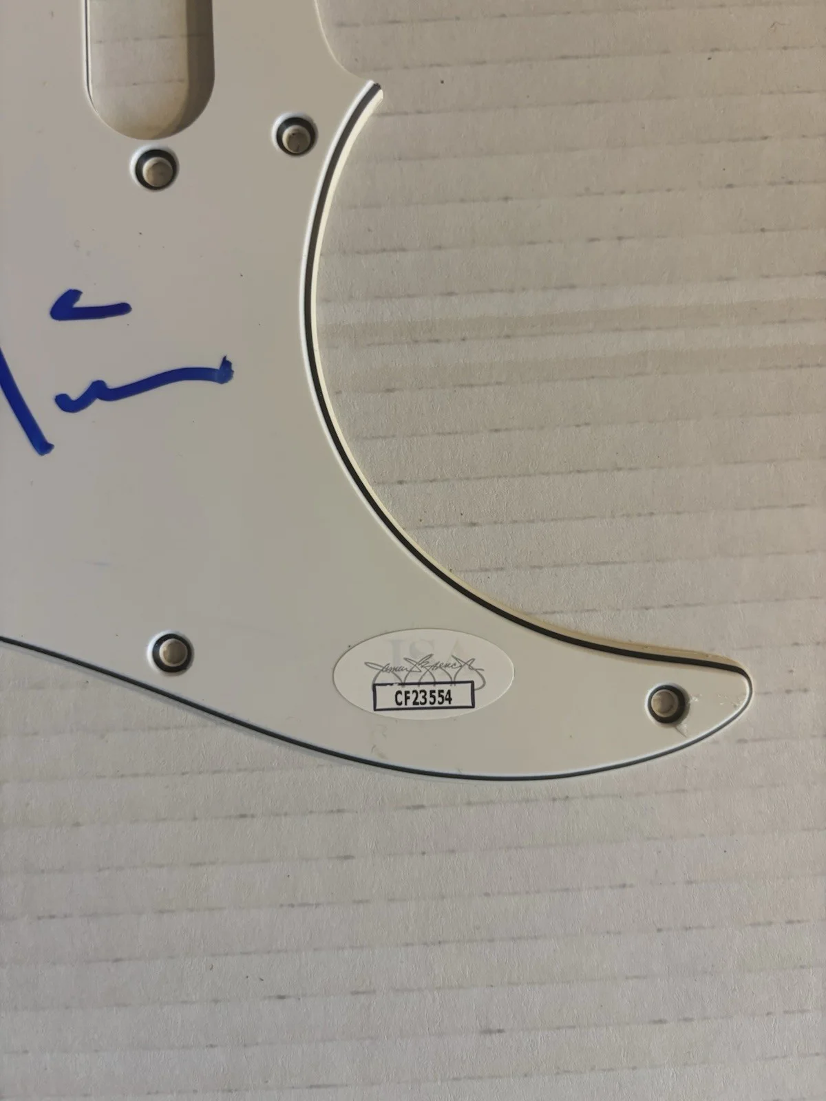 Randy Meisner, Paul Cotton, Rusty Young Signed Strocaster Pickgaurd JSA card, image 3