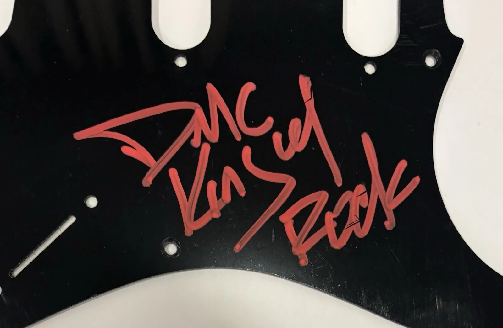 DMC Darryl McDaniels Autographed/Signed RUN DMC Guitar Pick Guard Exact Proof!, image 2