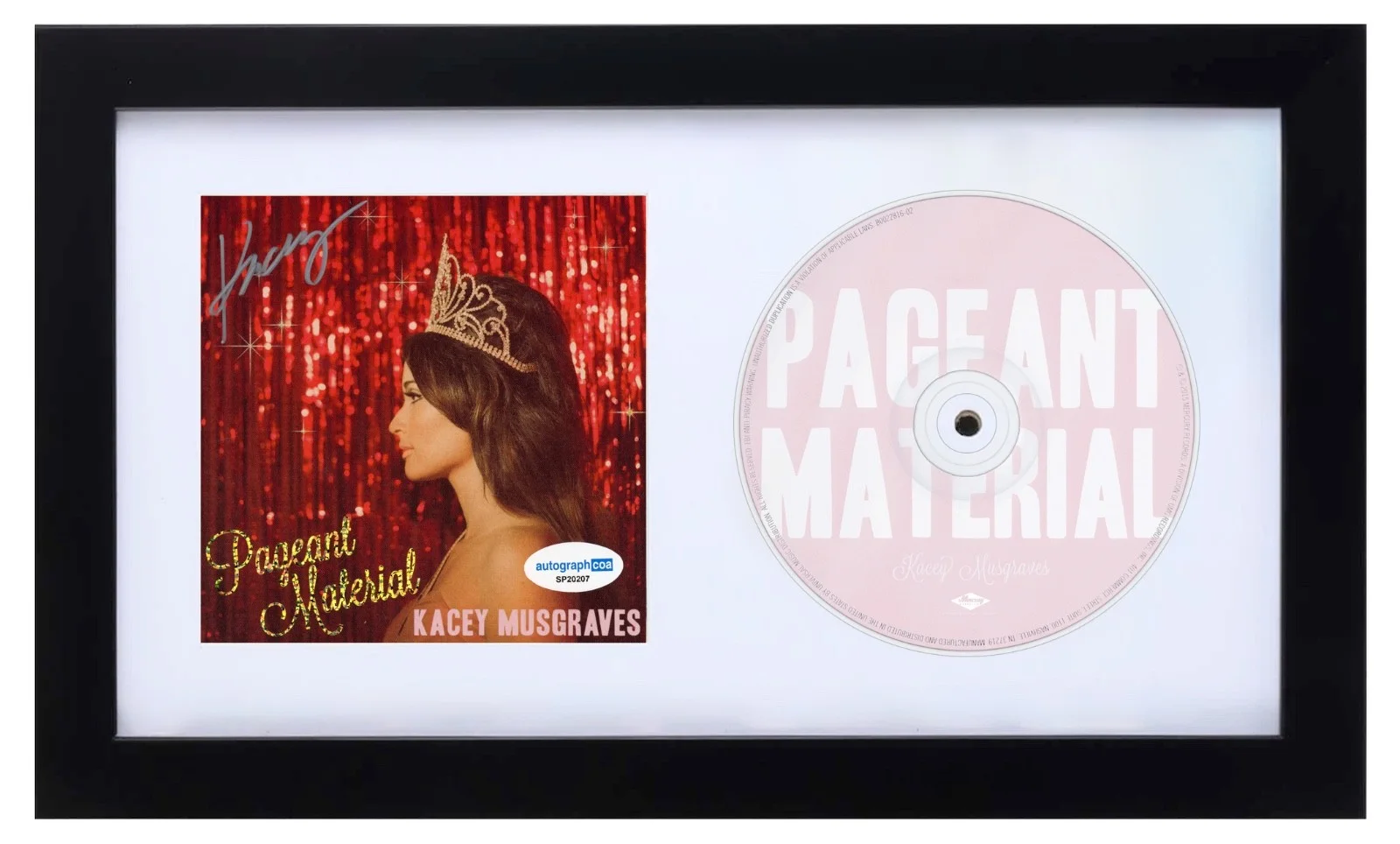 Kacey Musgraves Signed Autograph Pageant Material CD Framed Golden Hour ACOA COA, image 2
