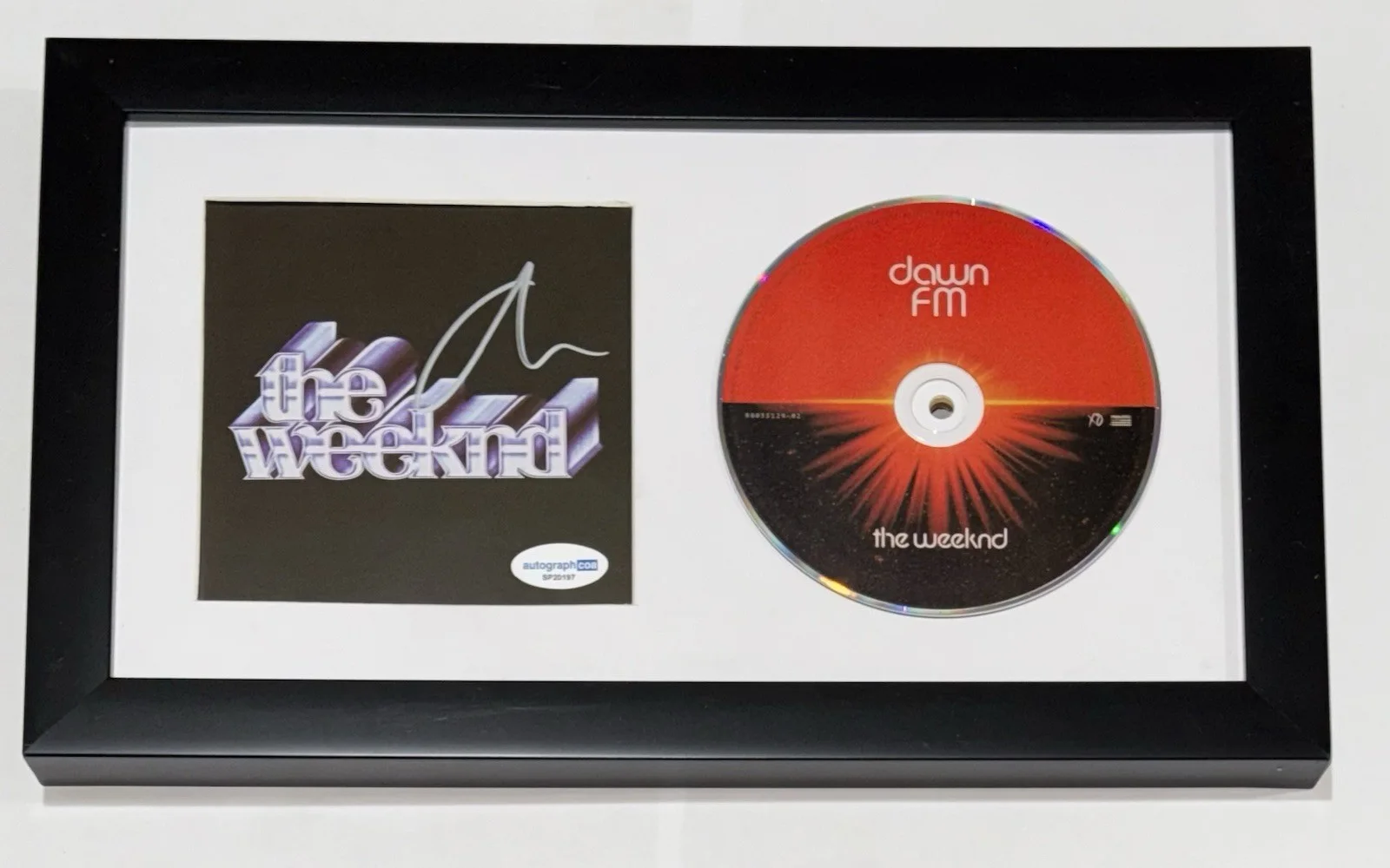 The Weeknd Dawn FM Signed Autograph CD Framed Display Abel Tesfaye ACOA COA, image 2