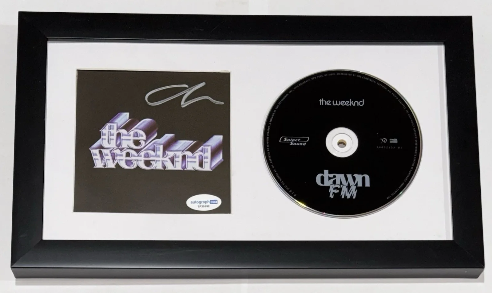 The Weeknd Dawn FM Signed Autograph CD Framed Display Abel Tesfaye ACOA COA, image 2