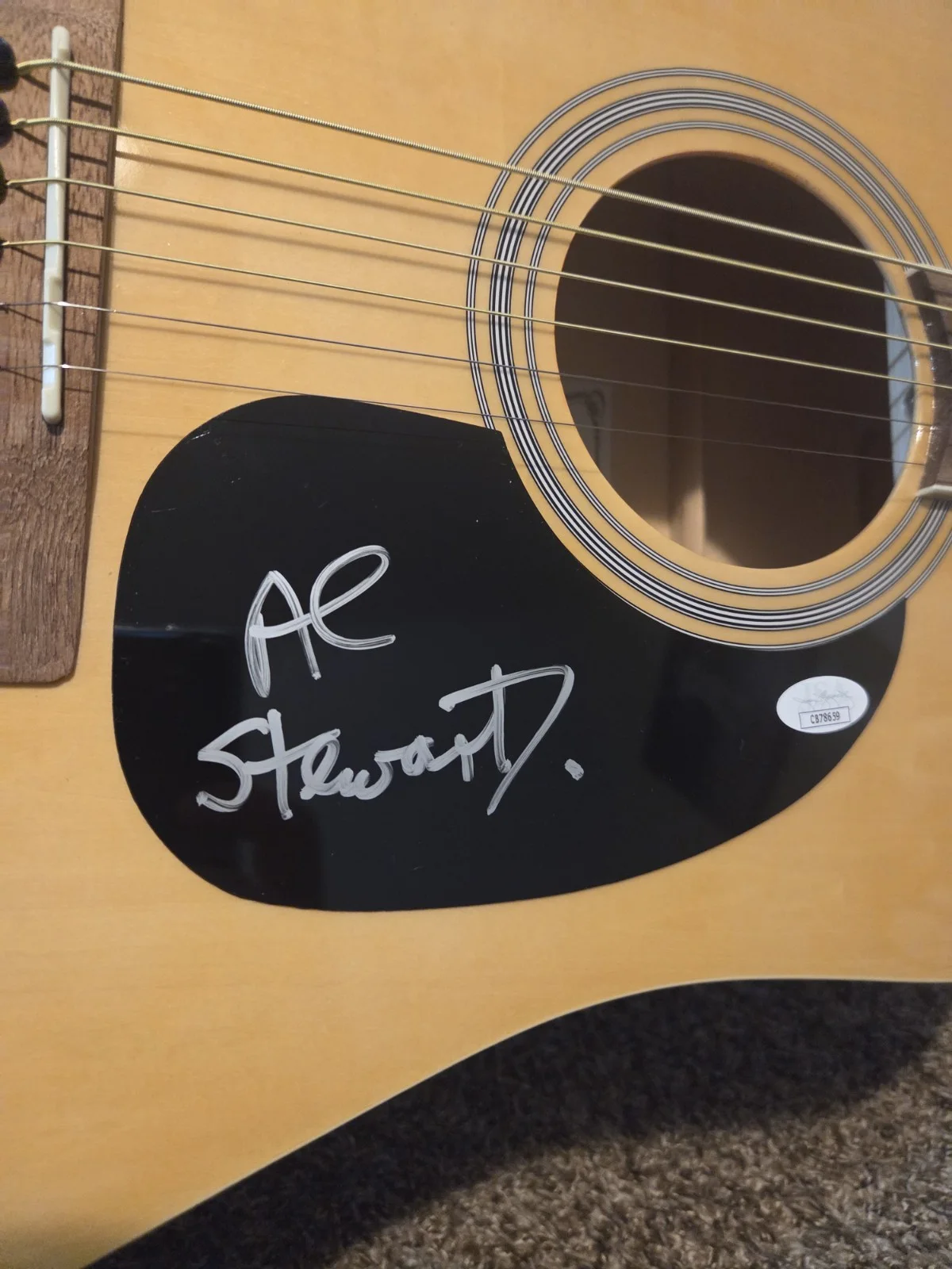 Al Stewart Year Of The Cat Time Passages Autographed Rogue Guitar JSA, image 2