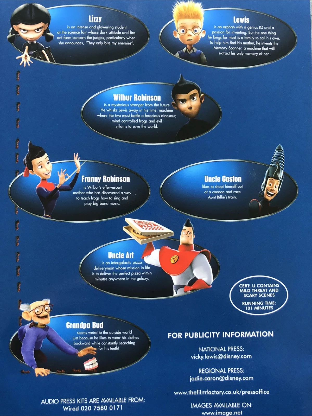 Cinema Press Promotional Folder - “Meet The Robinsons” Walt Disney - Collectable, изображение 2