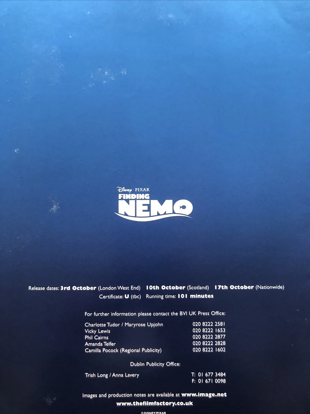 Cinema Press Pack Folder - Finding Memo, image 2
