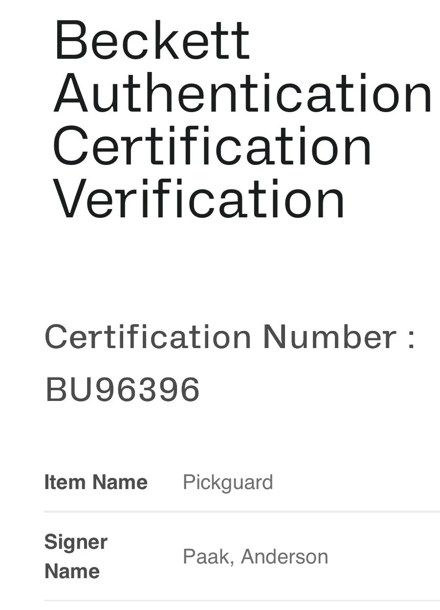ANDERSON PAAK SIGNED AUTOGRAPH GUITAR PICKGUARD BAS BECKETT COA AUTOGRAPH, изображение 3