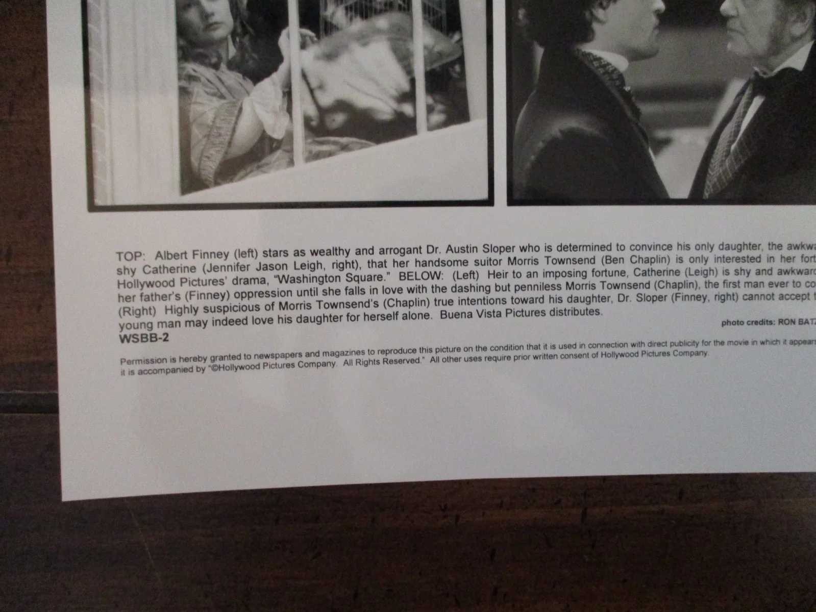 Ben Chaplin/Jennifer Jason Leigh/Albert Finney(WASHINGTON SQUARE)1997 8x10 Photo, изображение 3