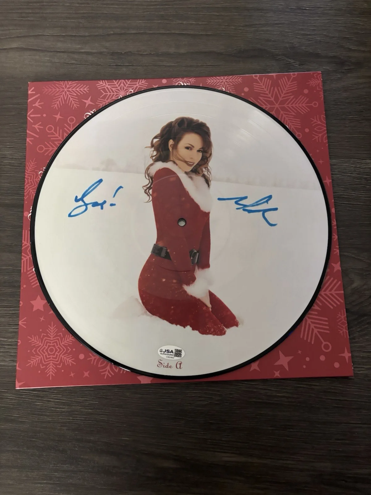 Mariah Carey Signed Autograph Merry Christmas Vinyl JSA COA CERTIFIED, image 3
